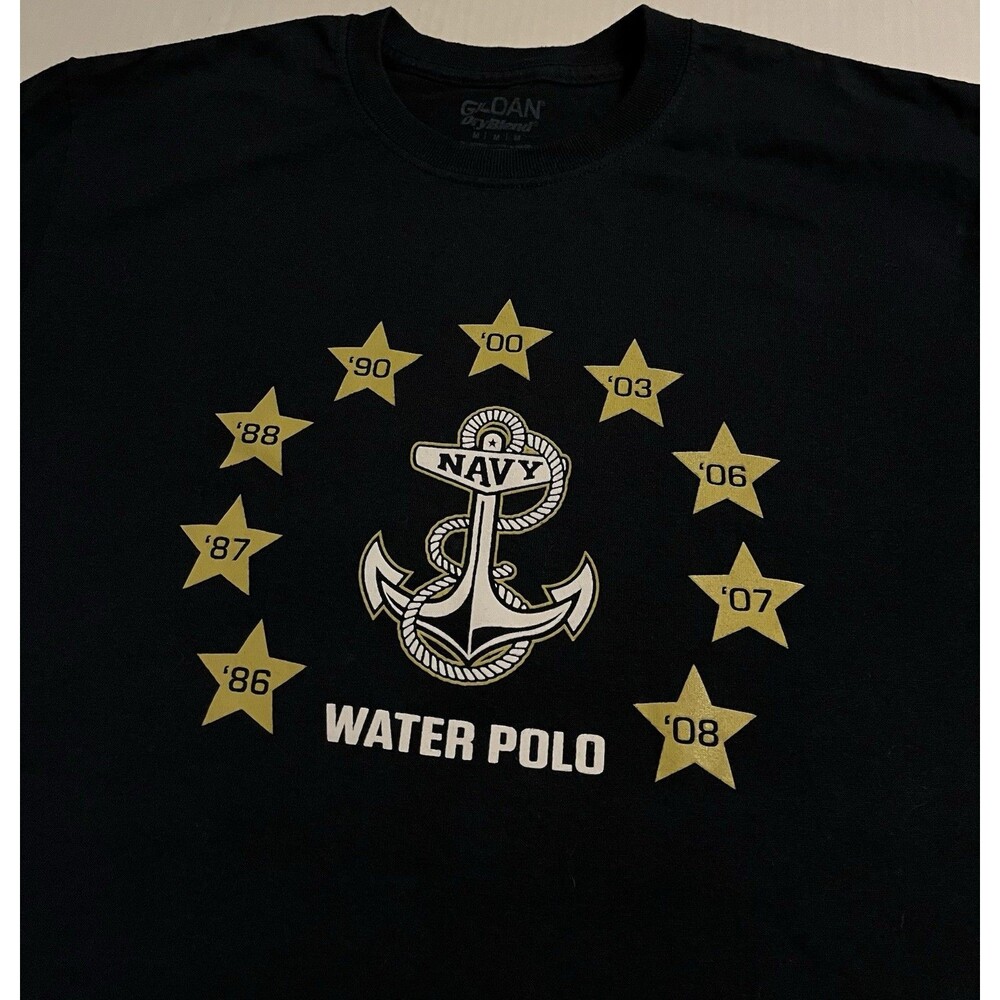Vintage US Naval Academy 2008 NAVY Water Polo T-Shirt MED Midshipman NCAA Champs